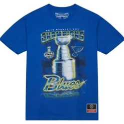 Men Mitchell & Ness T-Shirts & Tops-Cup Chase Tee St. Louis Blues