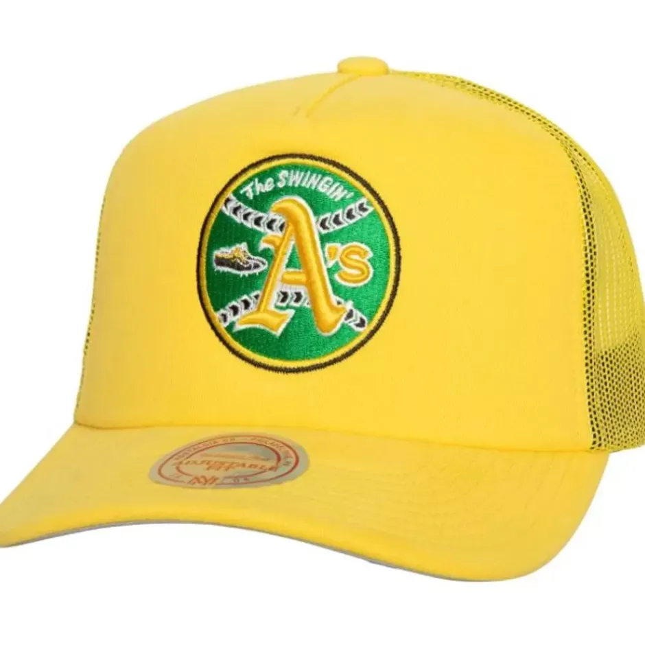 Mitchell & Ness Snapback-Curveball Trucker Coop Oakland Athletics