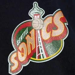Men Mitchell & Ness Hoodies & Sweatshirts-Cut Up Hoody Seattle Supersonics