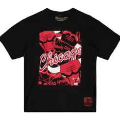 Men Mitchell & Ness T-Shirts & Tops-Cut Up Tee Chicago Bulls