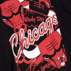 Men Mitchell & Ness T-Shirts & Tops-Cut Up Tee Chicago Bulls