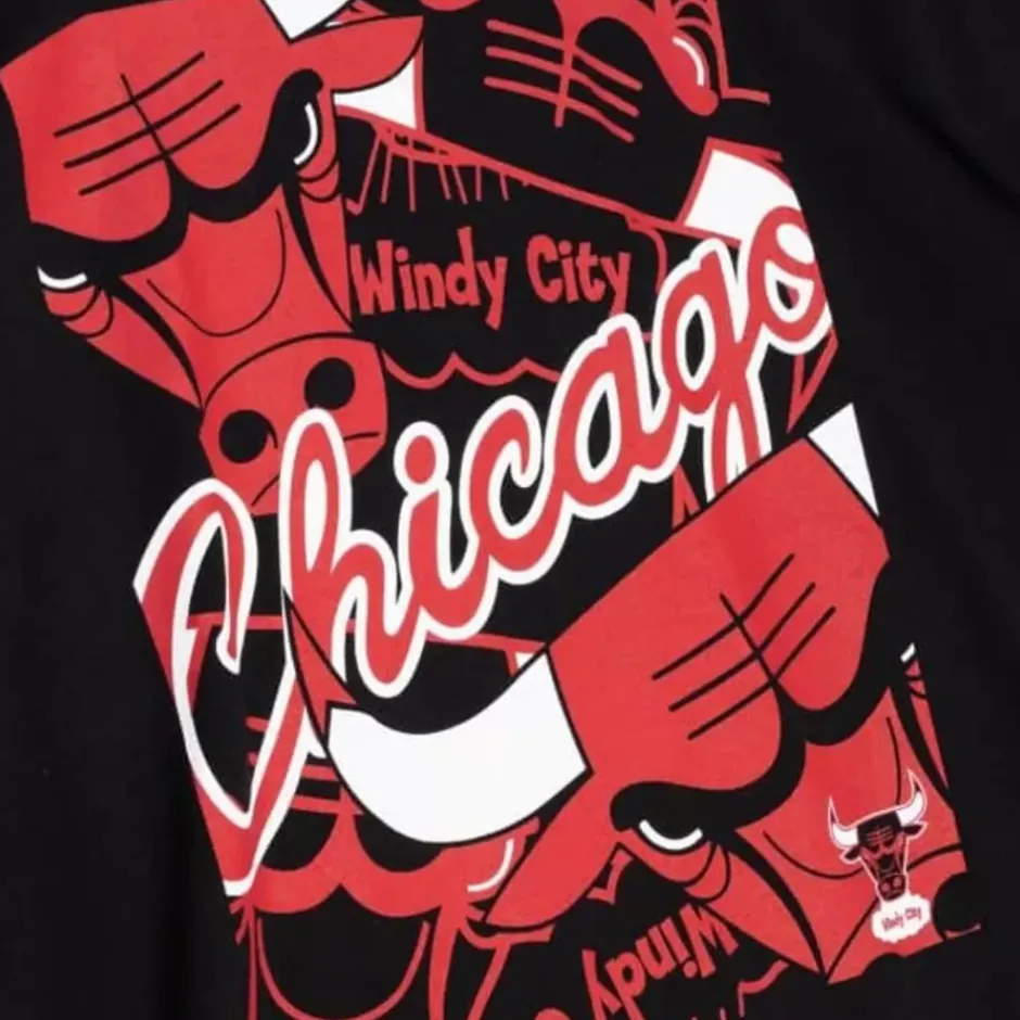 Men Mitchell & Ness T-Shirts & Tops-Cut Up Tee Chicago Bulls