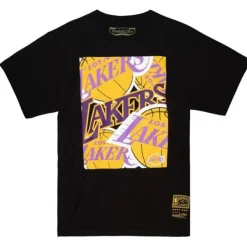 Men Mitchell & Ness T-Shirts & Tops-Cut Up Tee Los Angeles Lakers