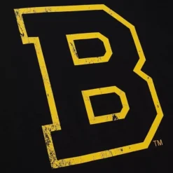 Men Mitchell & Ness T-Shirts & Tops-Distressed Basic Logo 1 Tee Boston Bruins
