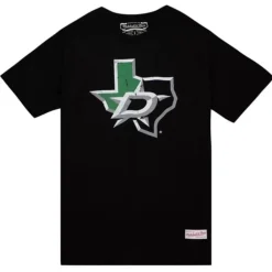 Men Mitchell & Ness T-Shirts & Tops-Distressed Basic Logo Tee Dallas Stars