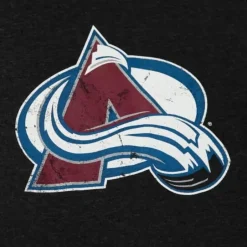 Men Mitchell & Ness Hoodies & Sweatshirts-Distressed Logo Hoody Colorado Avalanche