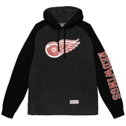 Men Mitchell & Ness Hoodies & Sweatshirts-Distressed Logo Hoody Detroit Red Wings