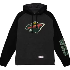 Men Mitchell & Ness Hoodies & Sweatshirts-Distressed Logo Hoody Minnesota Wild