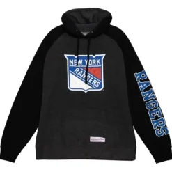Men Mitchell & Ness Hoodies & Sweatshirts-Distressed Logo Hoody New York Rangers