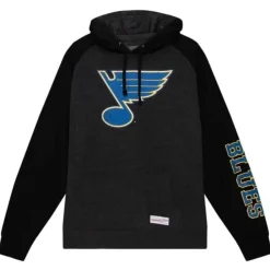 Men Mitchell & Ness Hoodies & Sweatshirts-Distressed Logo Hoody St. Louis Blues