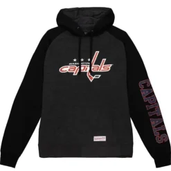 Men Mitchell & Ness Hoodies & Sweatshirts-Distressed Logo Hoody Washington Capitals