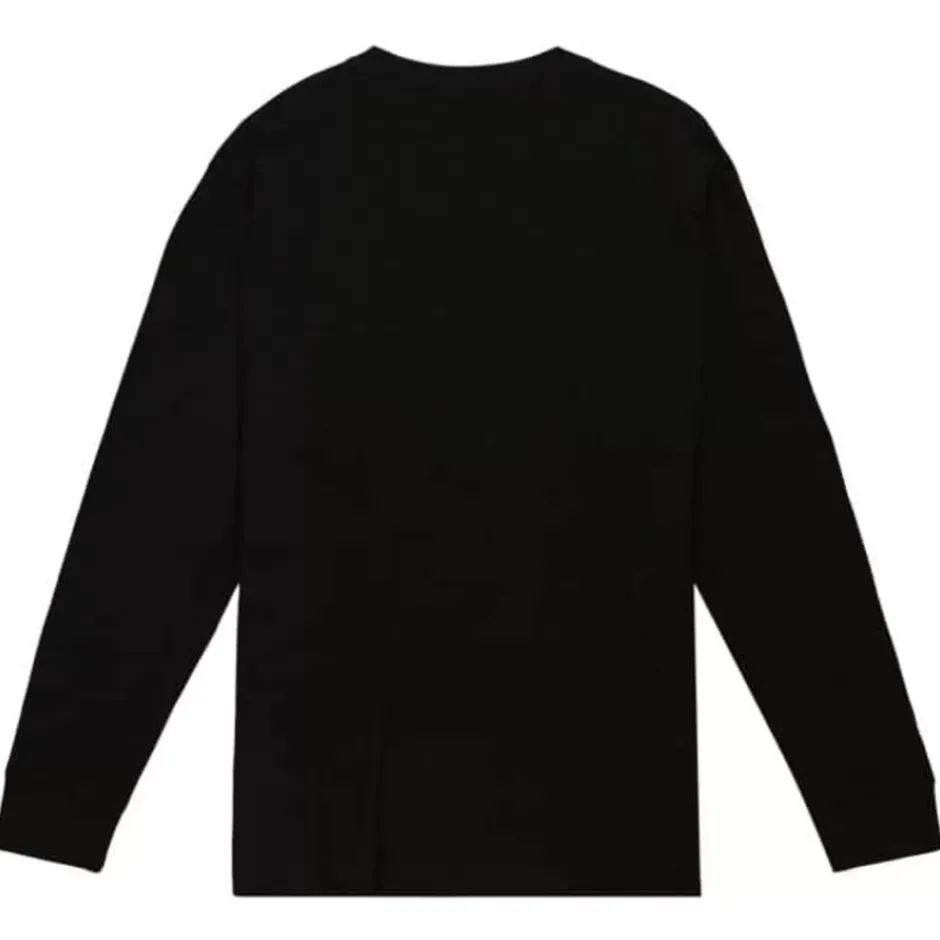 Men Mitchell & Ness T-Shirts & Tops-Distressed Logo Ls Tee Boston Bruins