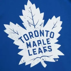 Men Mitchell & Ness T-Shirts & Tops-Distressed Logo Ls Tee Toronto Maple Leafs