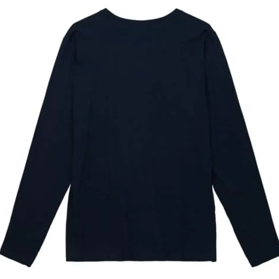 Men Mitchell & Ness T-Shirts & Tops-Distressed Logo Ls Tee Washington Capitals