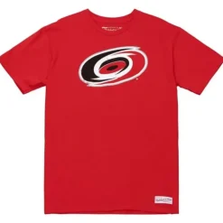 Men Mitchell & Ness T-Shirts & Tops-Distressed Logo Tee Carolina Hurricanes