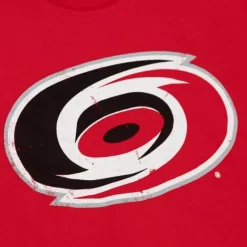 Men Mitchell & Ness T-Shirts & Tops-Distressed Logo Tee Carolina Hurricanes