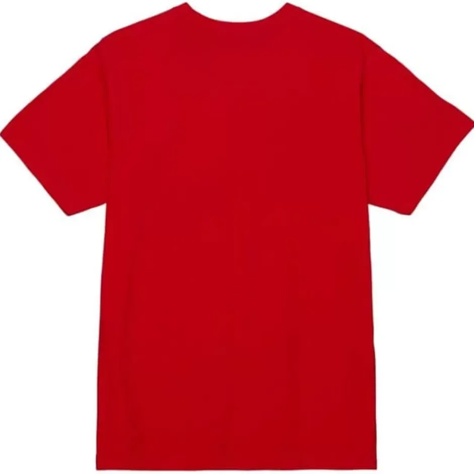 Men Mitchell & Ness T-Shirts & Tops-Distressed Logo Tee Detroit Red Wings