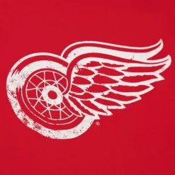 Men Mitchell & Ness T-Shirts & Tops-Distressed Logo Tee Detroit Red Wings