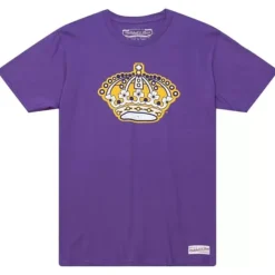 Men Mitchell & Ness T-Shirts & Tops-Distressed Logo Tee Los Angeles Kings