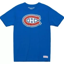 Men Mitchell & Ness T-Shirts & Tops-Distressed Logo Tee Montreal Canadiens
