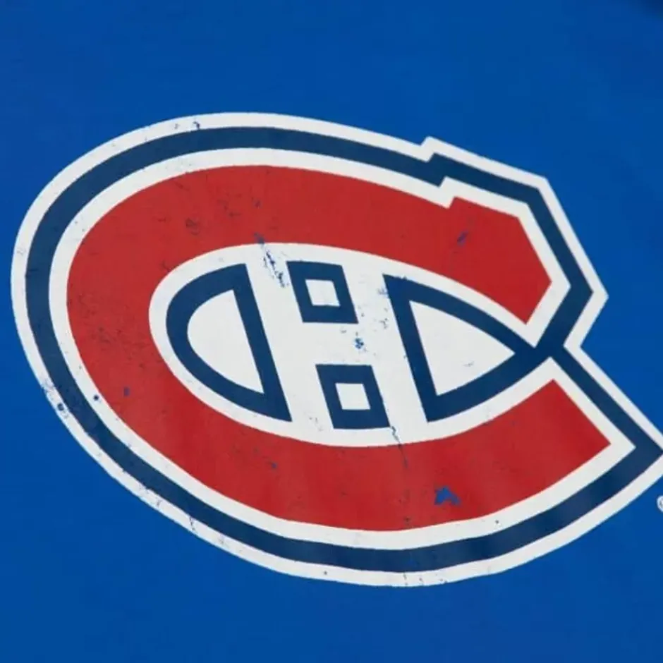 Men Mitchell & Ness T-Shirts & Tops-Distressed Logo Tee Montreal Canadiens