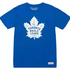 Men Mitchell & Ness T-Shirts & Tops-Distressed Logo Tee Toronto Maple Leafs