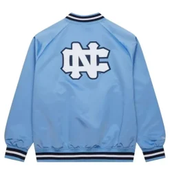 Men Mitchell & Ness Jackets & Outerwear-Double Clutch Lightweight Satin Jacket University Of North Carolina