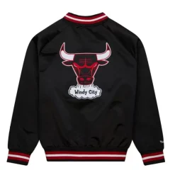 Men Mitchell & Ness Jackets & Outerwear-Double Clutch Lightweight Satin Jacket Chicago Bulls