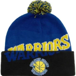 Mitchell & Ness Knit-Double Take Pom Knit Hwc Golden State Warriors