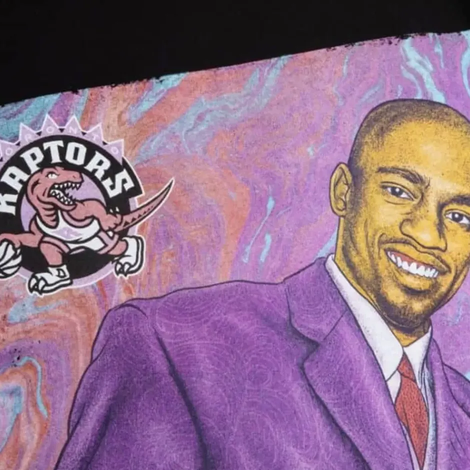 Men Mitchell & Ness T-Shirts & Tops-Draft Day Colorwash Tee Toronto Raptors Vince Carter