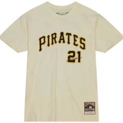 Men Mitchell & Ness T-Shirts & Tops-Dugout Tee Pittsburgh Pirates Roberto Clemente