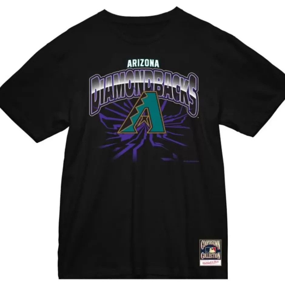 Men Mitchell & Ness T-Shirts & Tops-Earthquake Tee Arizona Diamondbacks