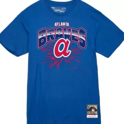 Men Mitchell & Ness T-Shirts & Tops-Earthquake Tee Atlanta Braves