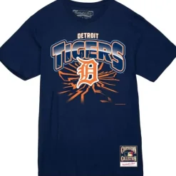 Men Mitchell & Ness T-Shirts & Tops-Earthquake Tee Detroit Tigers