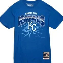 Men Mitchell & Ness T-Shirts & Tops-Earthquake Tee Kansas City Royals