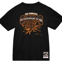 Men Mitchell & Ness T-Shirts & Tops-Earthquake Tee San Francisco Giants