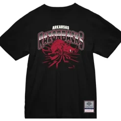 Men Mitchell & Ness T-Shirts & Tops-Earthquake Tee University Of Arkansas