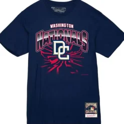 Men Mitchell & Ness T-Shirts & Tops-Earthquake Tee Washington Nationals