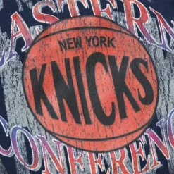 Men Mitchell & Ness Hoodies & Sweatshirts-Easy Cool Crewneck Sweatshirt New York Knicks