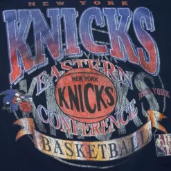 Men Mitchell & Ness Hoodies & Sweatshirts-Easy Cool Crewneck Sweatshirt New York Knicks