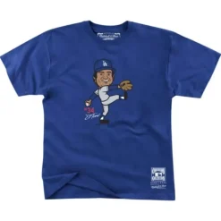 Men Mitchell & Ness T-Shirts & Tops-El Toro Tee Los Angeles Dodgers Fernando Valenzuela