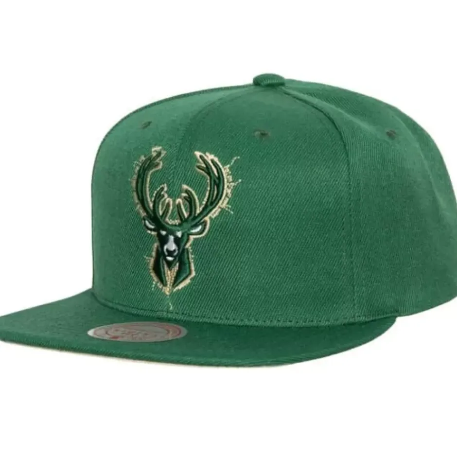 Mitchell & Ness Snapback-Embroidery Glitch Snapback Milwaukee Bucks