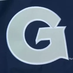 Men Mitchell & Ness Jackets & Outerwear-Exploded Logo Warm Up Jacket Georgetown University