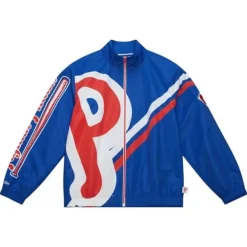 Men Mitchell & Ness Jackets & Outerwear-Exploded Logo Warm Up Jacket Philadelphia Phillies