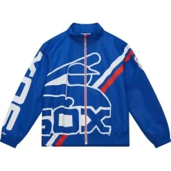 Men Mitchell & Ness Jackets & Outerwear-Exploded Logo Warm Up Jacket Chicago White Sox