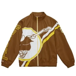 Men Mitchell & Ness Jackets & Outerwear-Exploded Logo Warm Up Jacket San Diego Padres