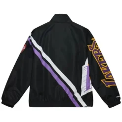 Men Mitchell & Ness Jackets & Outerwear-Exploded Logo Warm Up Jacket Los Angeles Lakers