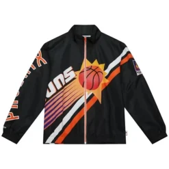 Men Mitchell & Ness Jackets & Outerwear-Exploded Logo Warm Up Jacket Phoenix Suns