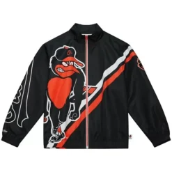 Men Mitchell & Ness Jackets & Outerwear-Exploded Logo Warm Up Jacket Baltimore Orioles