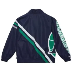 Men Mitchell & Ness Jackets & Outerwear-Exploded Logo Warm Up Jacket Dallas Mavericks